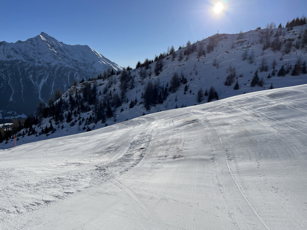 Oft sah es aber eher aus wie hier. Die eigentliche Mulde, beginnend links, war überraschend gut.