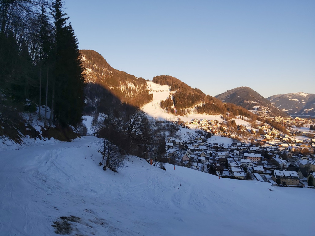 Einmal ging es auch an der Außenrumpiste entlang, einer ehemaligen Naturrodelbahn.