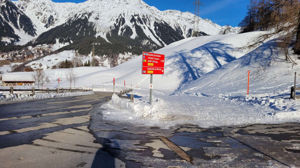 Pistenlücke nach dem Autoverlad