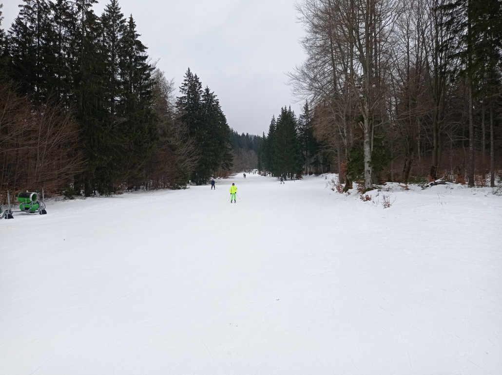 Südabfahrt unten leider sehr flach, daher nur eine Abfahrt