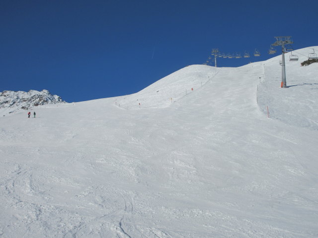 Muttenkopfabfahrt (links) und Hüttenabfahrt (rechts), darüber der 4-CLF Muttenkopf