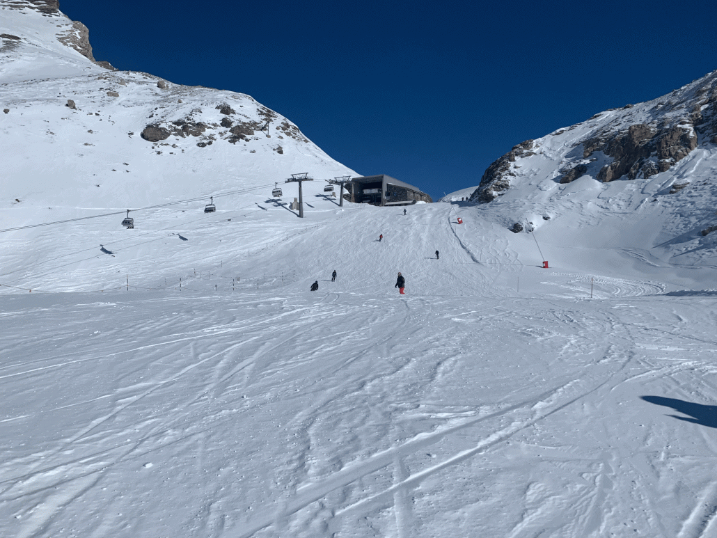 Beim Bei Carré, diesmal wurde die Piste nicht frisch präpariert