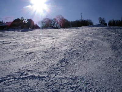 2 &amp;quot;Einser&amp;quot; Wiese, links die Bergstation des 2-CLF Doppelsesselbahn Eibl, im Hintergrund der 1.007 m hohe Gipfel des Eibls