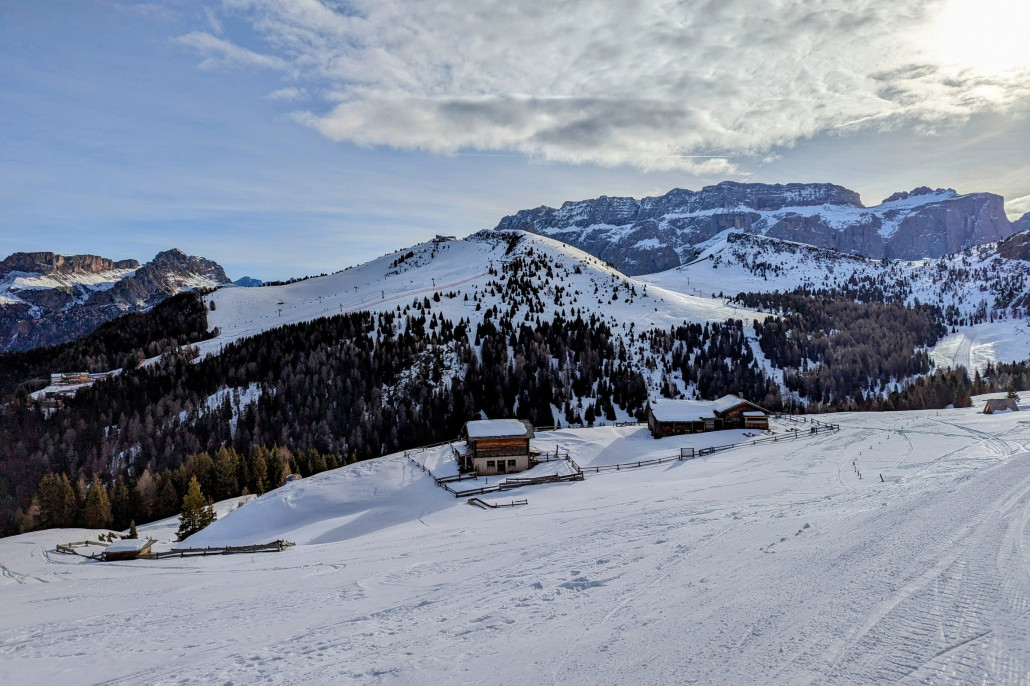 Mont Seura am Morgen mit Blick zum Ciampinoi