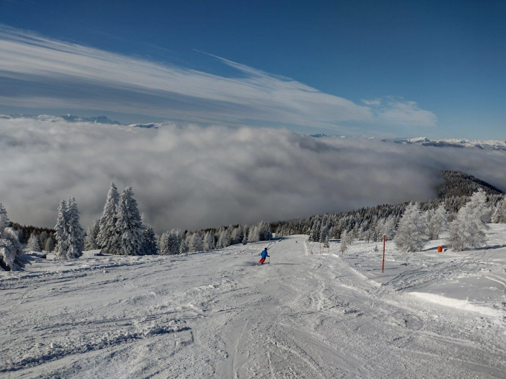 Abfahrt Nr. 8 zum Pacheinerlift. Grundsätzlich waren die Abfahrten zu den beiden Schleppliften die schönsten heute.