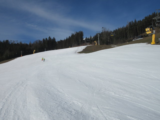 Birkiabfahrt, links der Übungshang mit dem 1-SL Übung, rechts der 4-CLD Bodenbauerexpress