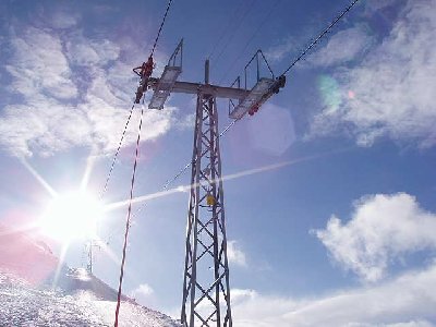 Wechsellaststütze Höhenunterschied 400 Meter