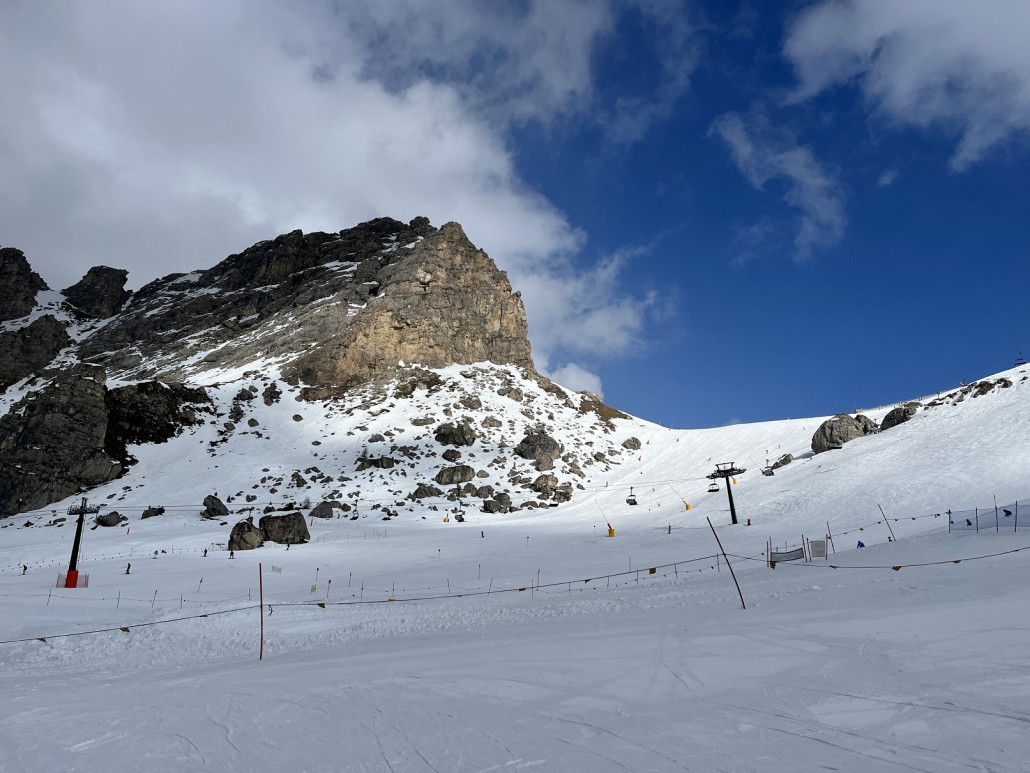 ...und auch die Südhänge im Gebiet "Belvedere" mit pulvriger Auflage gegen 13Uhr