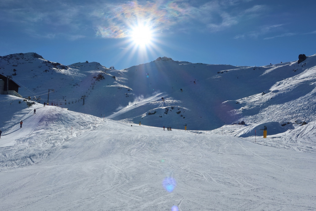 Einfahren unterhalb im Bereich Greppon Blanc.
