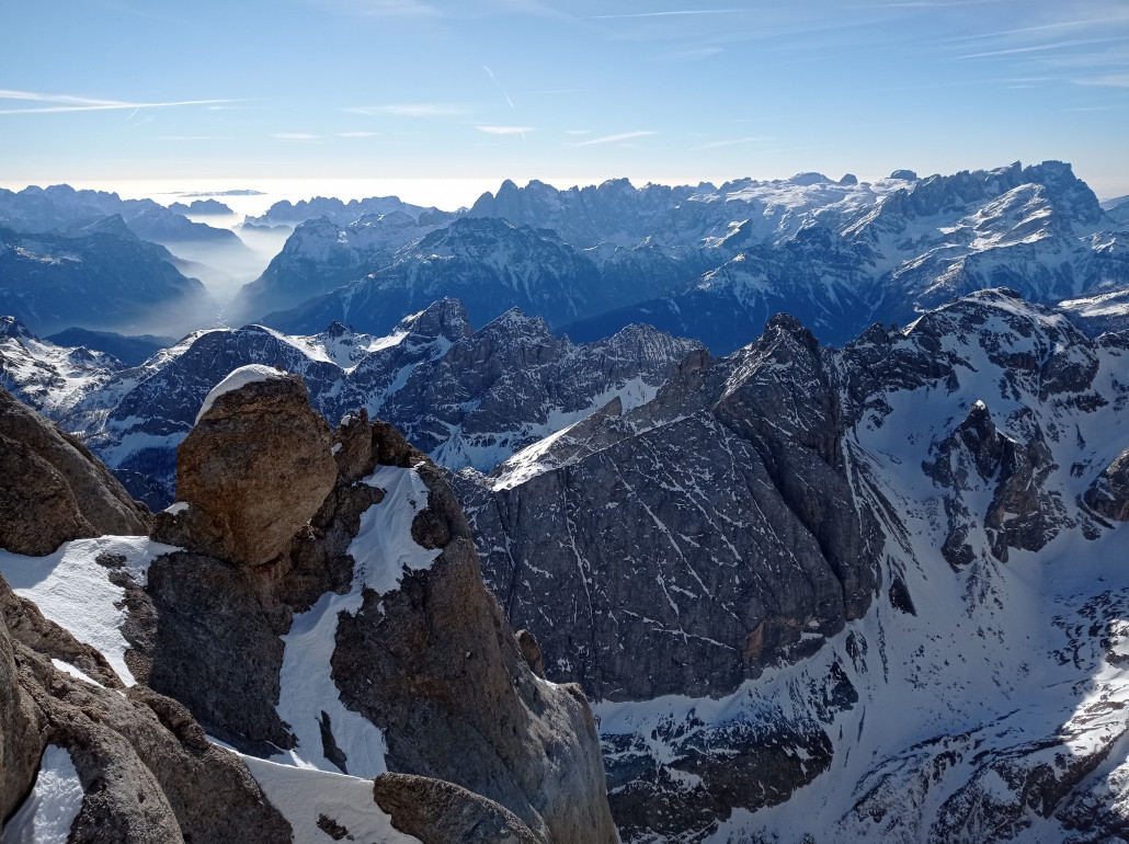 Blick nach Süden, irgendwo da hinten ist die Adria