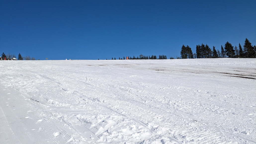 Westhang hingegen grenzwertig, hier die schlechteste Stelle