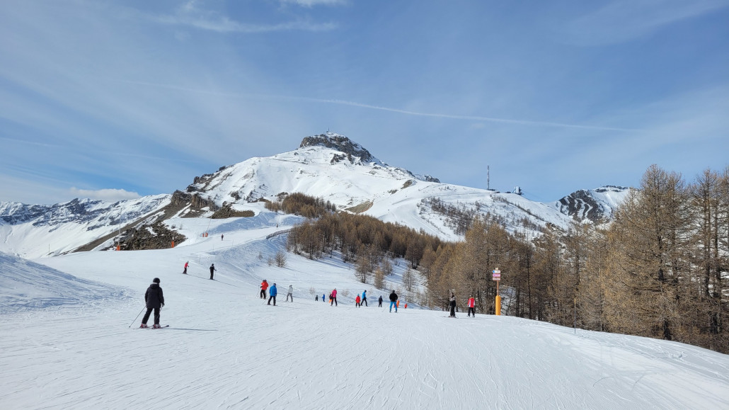 an der Blainon-Bergstation, Pendelbahn im Hintergrund