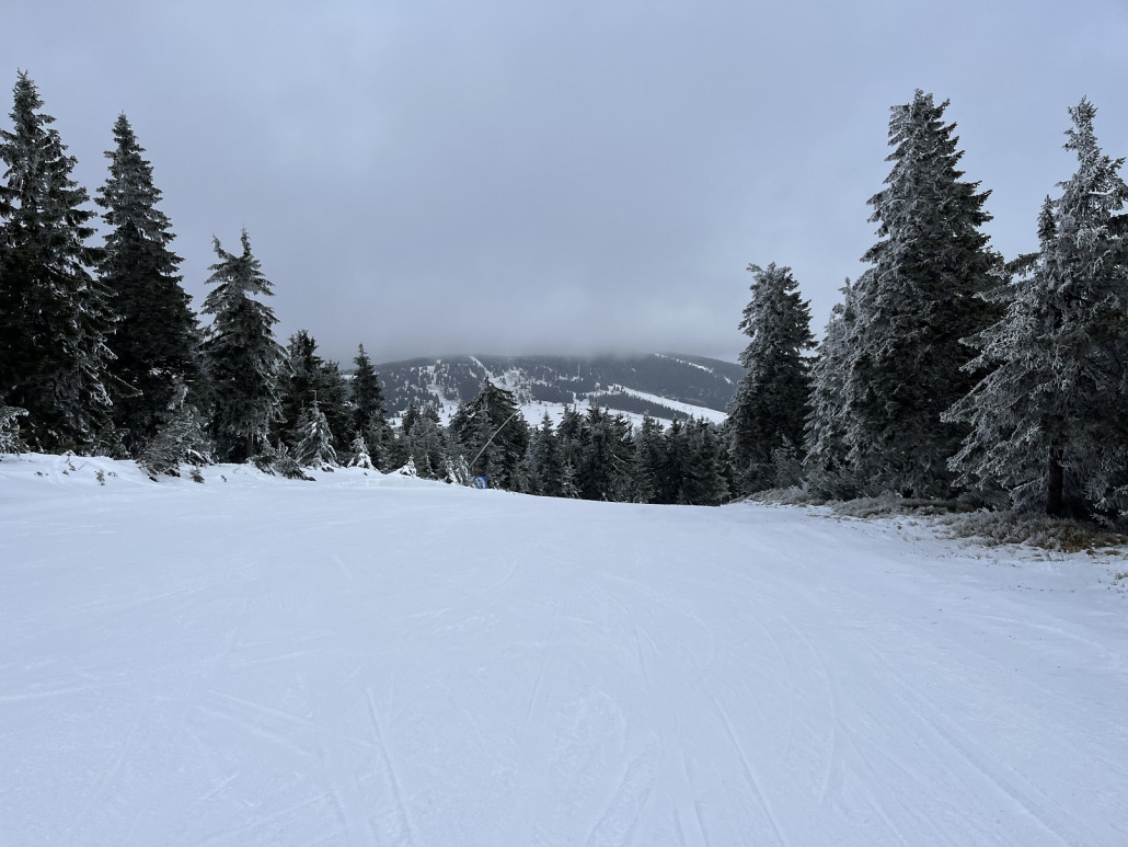 Start der Abfahrt 10 "Turisticka" wurde nur dünn beschneit aber schaut momentan gut aus