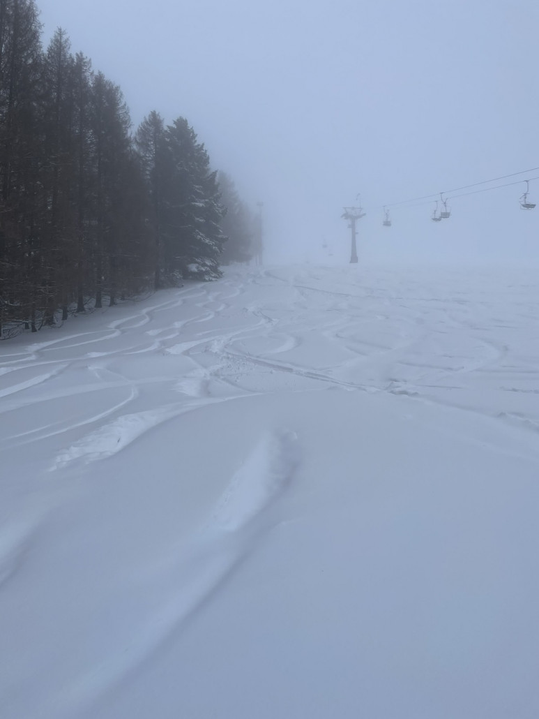 Leider recht feucht, in der mitte meine Spur