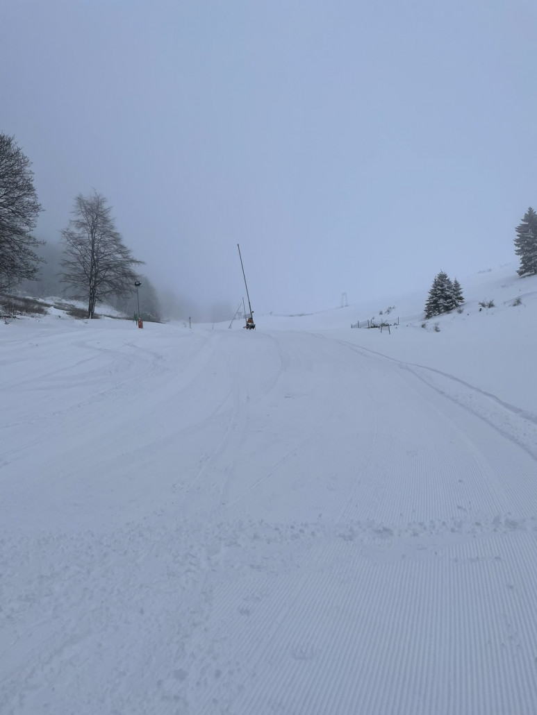Kurz vor der Talstation auf die blaue Piste