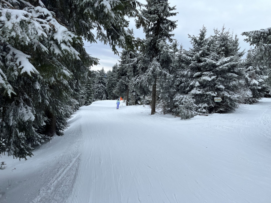 Ziehweg vom Gipfel zum Eckbauer ( Piste 2) mit guten Reserven