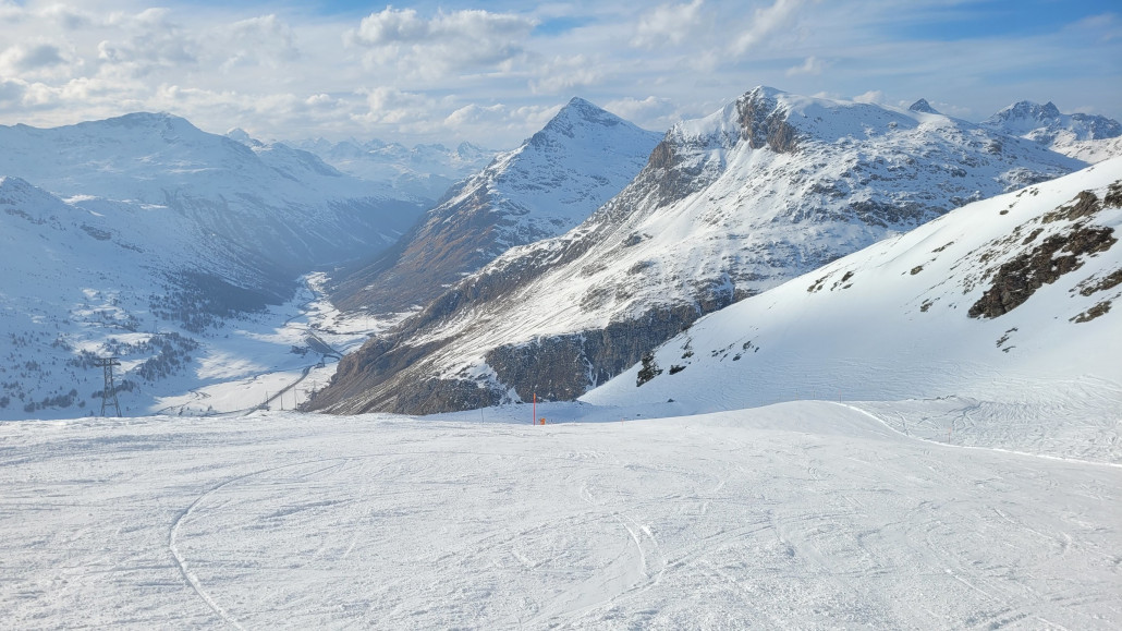 schöner Hang nach der Traverse