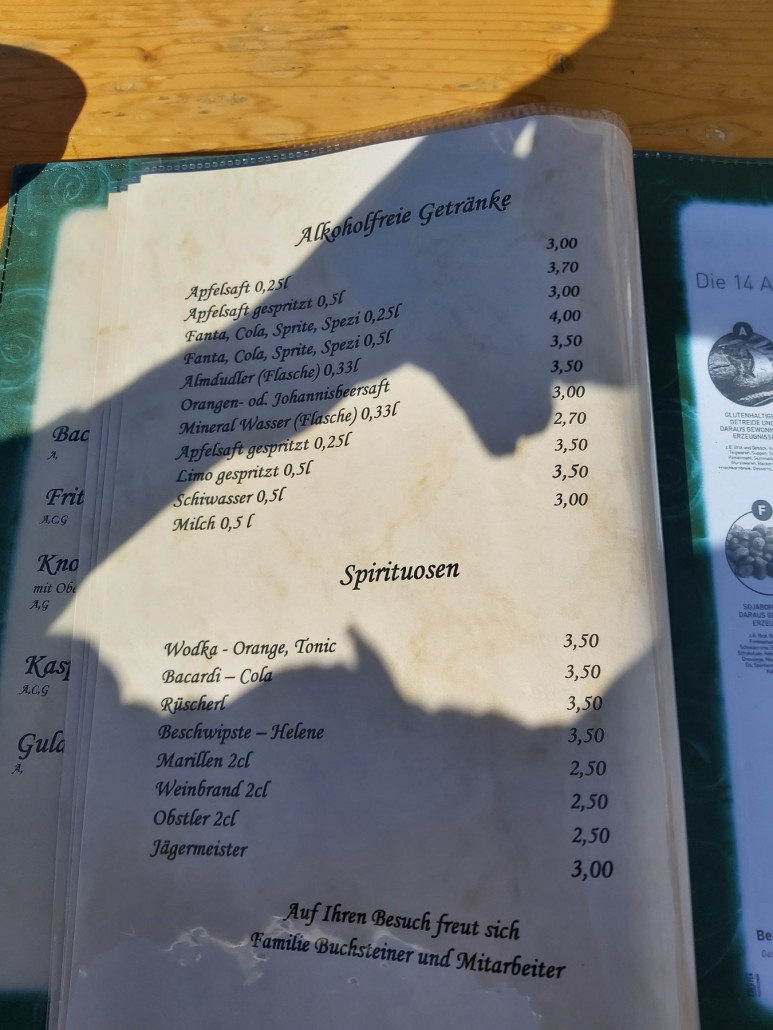 Hier ein paar Getränke von der Liste. Günstig im Vergleich!