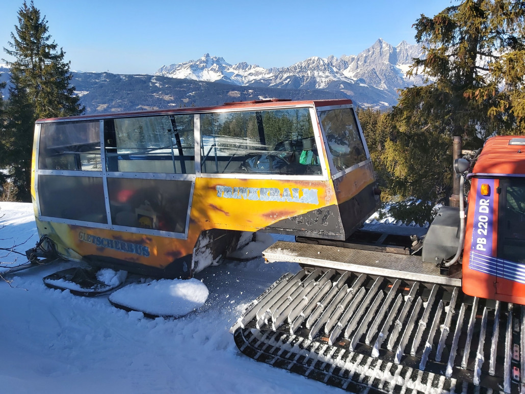 Der Gletscherbus ist hier auch anwesend. Zwar etwas anders doch ein schönes Unikat.