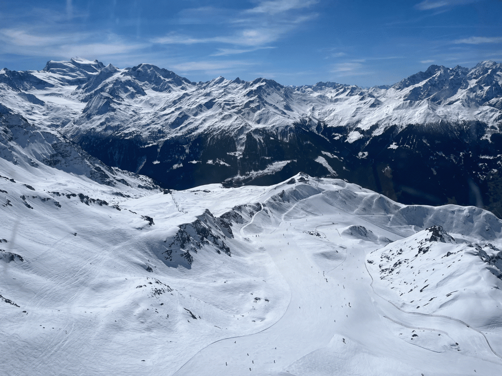 Blick vom Lift zu Mont Gelé