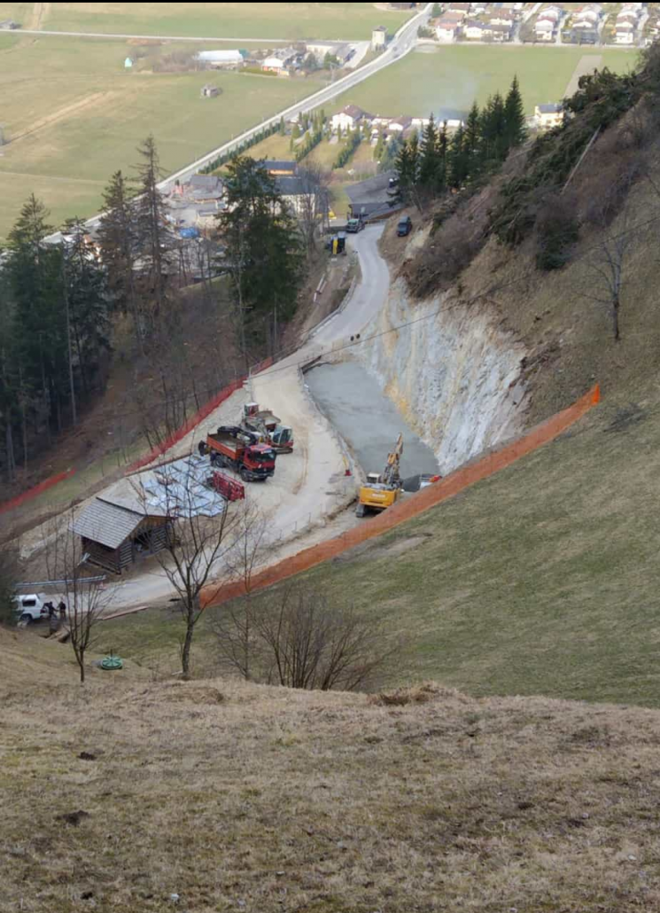 Baustelle Skiüberführung vor Schlusshang