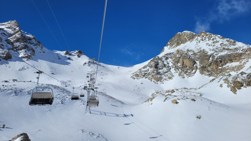 Fuorcla Grischa, zu knappe Schneelage für die Piste
