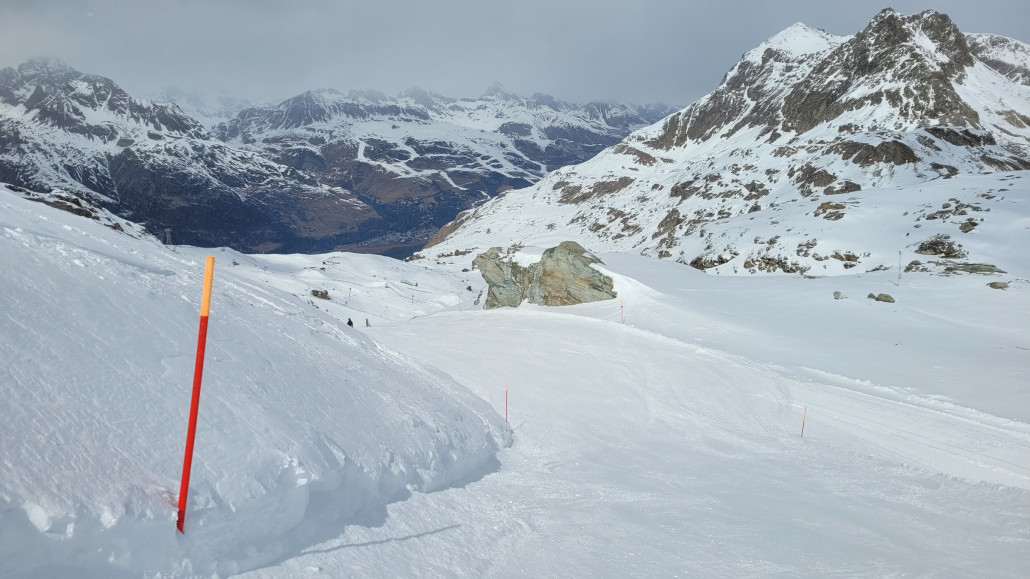 Corvatsch-Gipfelabfahrt, recht pulvrig
