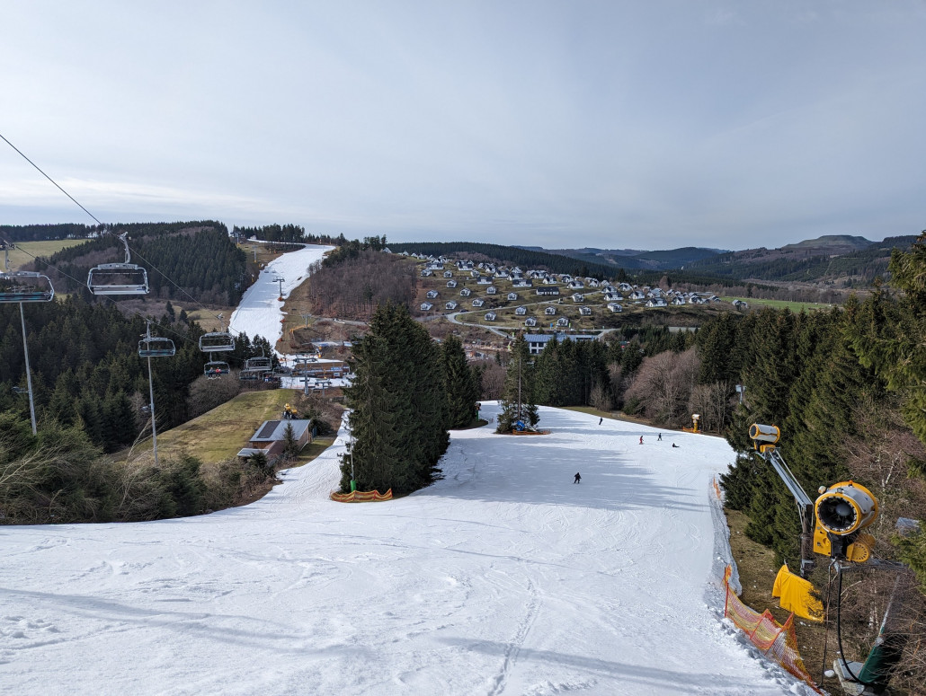 Letzte Abfahrt, danach Querung zur Talstation RB