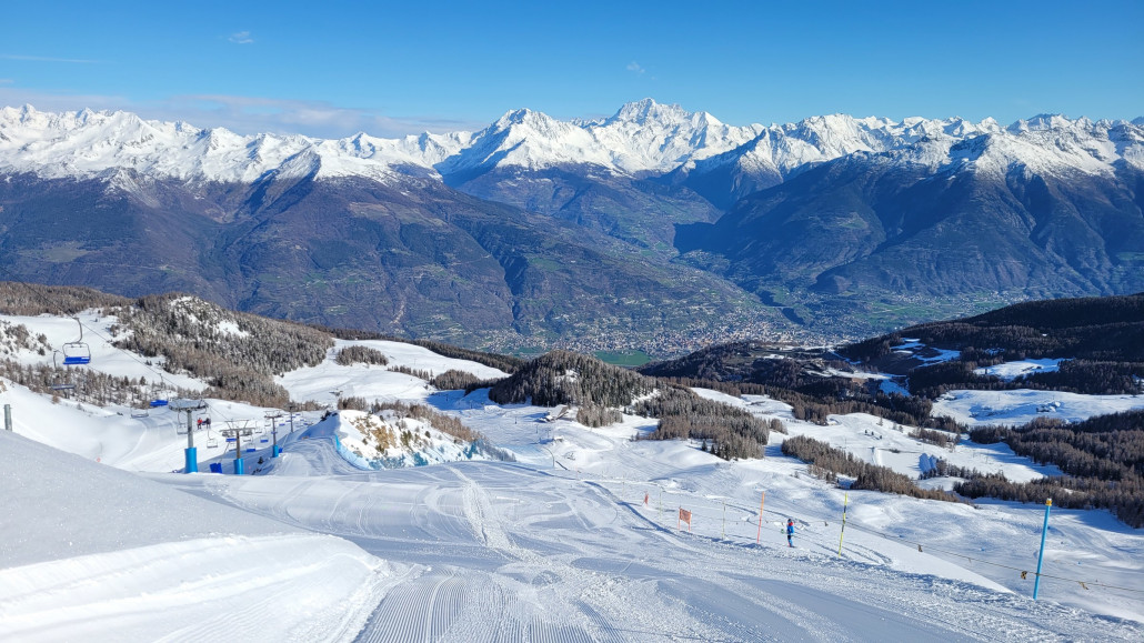 Oben am Couis 2, rechts Einstieg in den Powder-Hang
