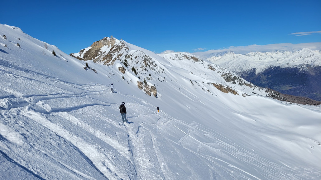 Einstieg in den Hang rechts vom Couis 2