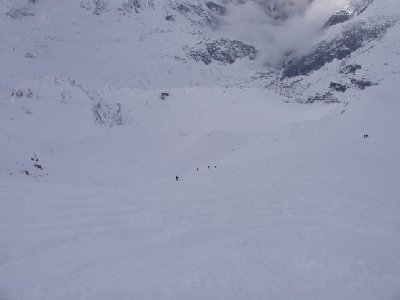 Abfahrt Gletscher Richtung Gurschen