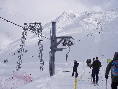 Einstieg Skilift Lutersee. Ein Dreiecklift