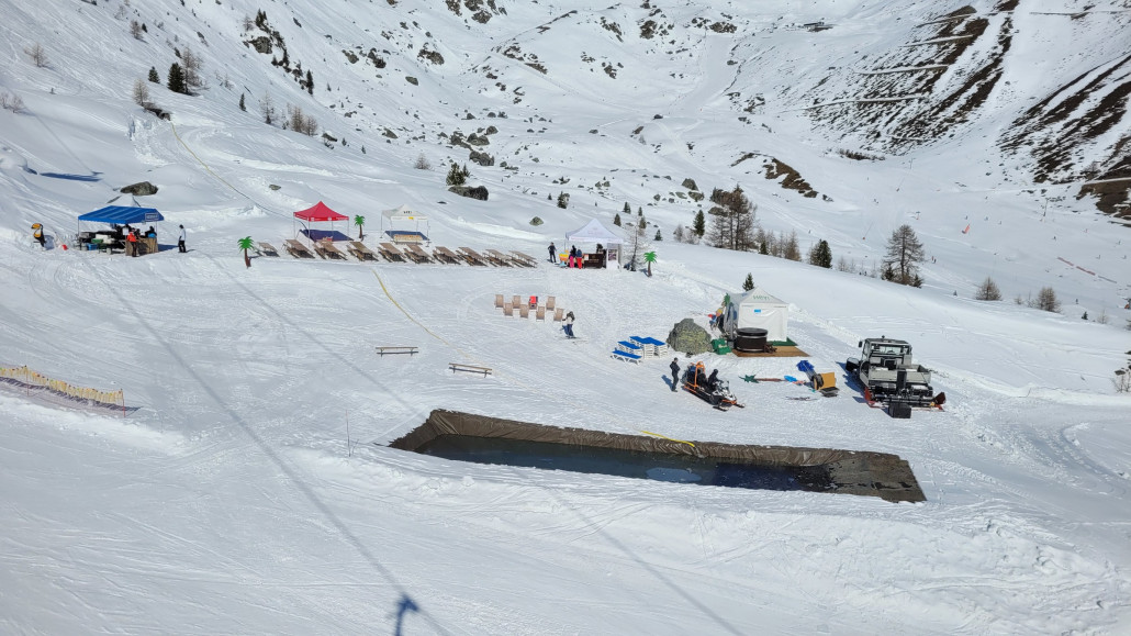 Hier wurde für einen Waterslide-Event Wasser aufgefüllt.