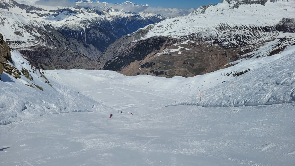 schwarze Piste vom Gipfel
