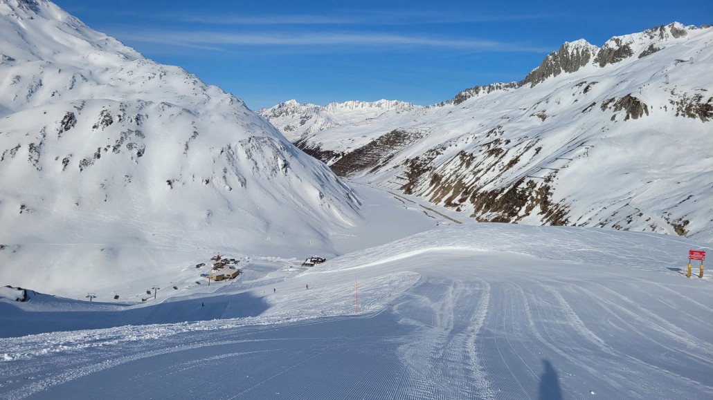 Morgens 9h am Oberalp-Flyer,  die Frisur sitzt (unterm Helm)