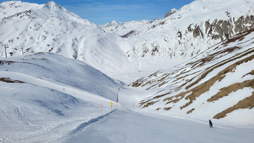 Piste zurück ins Val-Val, etwas hart
