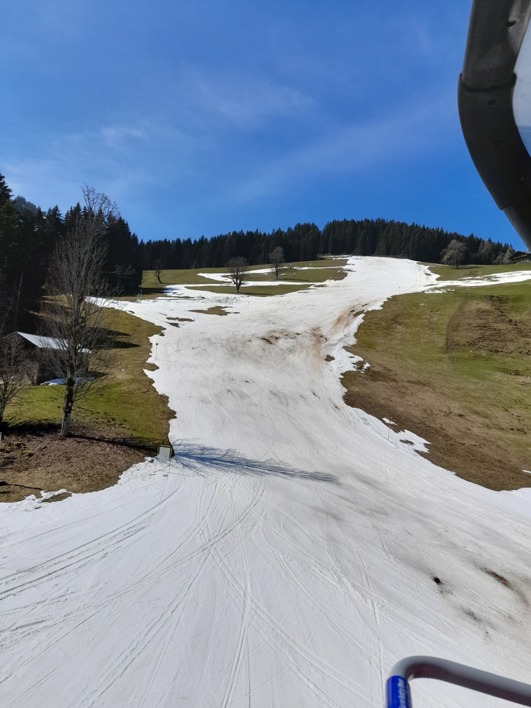 Verbindungspiste bei der Rinneralm. Da wäre bald Schluss gewesen.