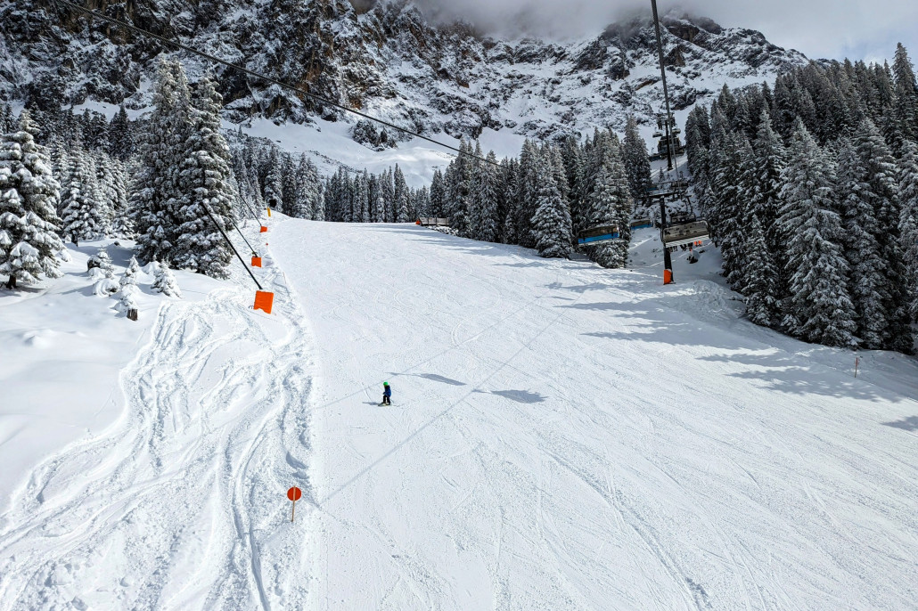 Piste am Ganghofer Blitz oben.