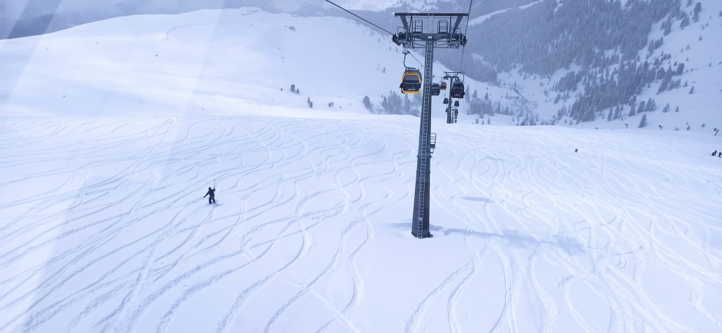 ich fand dennoch unberührte Hänge (ohne Bild) weiter links der Bahn