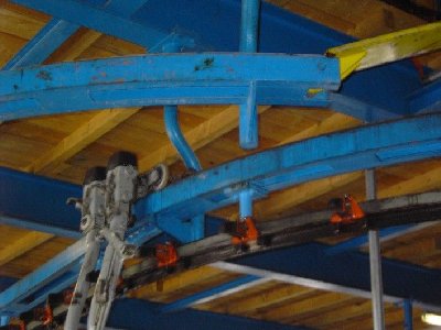 Klemme einer Kabine und Ketten-Förderer.