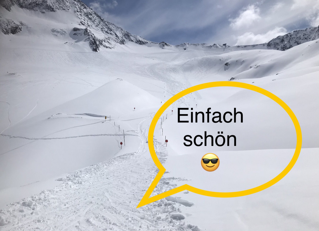 Blick auf den Fernauer Gletscher, kurz vor der Mauer