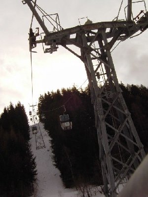 Stütze 2 aus der Kabine fotografiert.