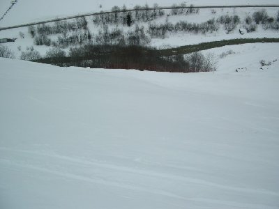 Das untere Stück der Piste ist besonders steil.