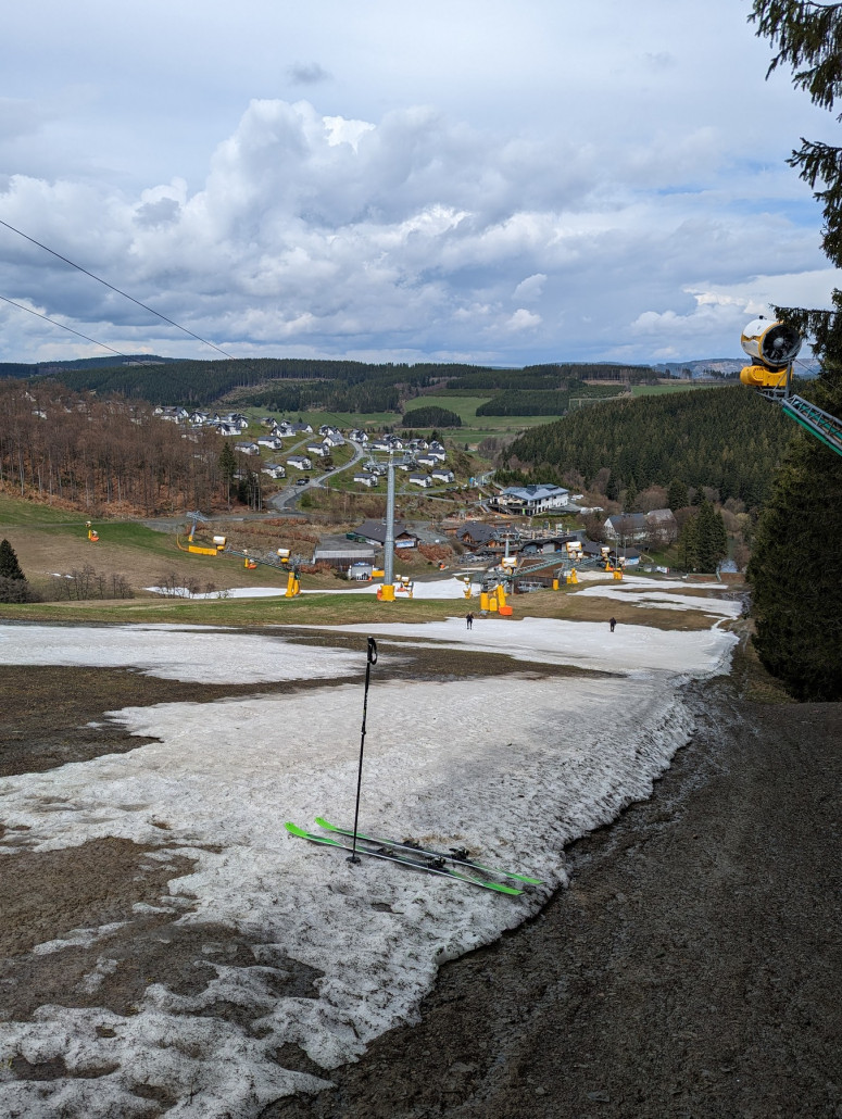 Am oberen Ende der Poppenbergpiste angekommen.