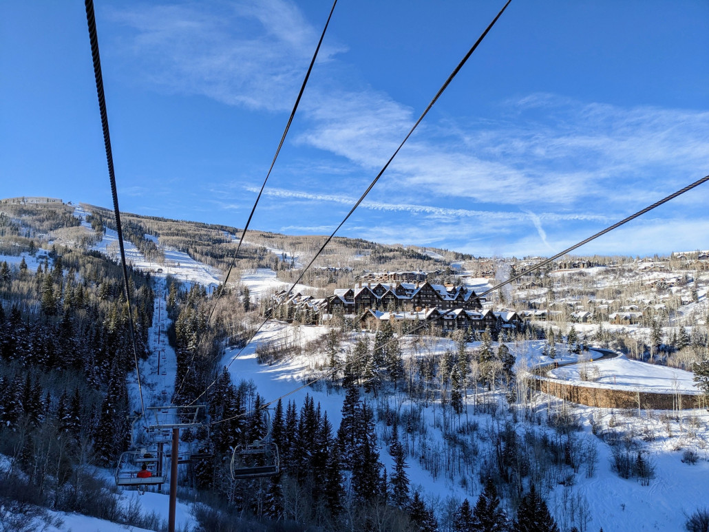Verbindungsbahn Lower Beaver Creek Mountain Express zum Ritz Carlton hoch