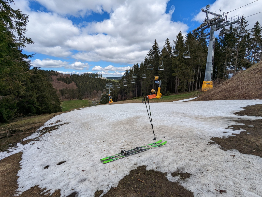Weiter oben gab es noch 3 Schneefelder, 2 davon befuhr ich auch 1,5x