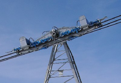 Nochmals das klassische Von Roll-Doppeltragseil-Laufwerk.