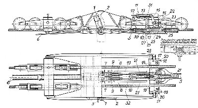 Laufwerk 1. Generation der LSB Gerschnialp-Trübsee, Engelberg. Bleichert/Von Roll 1927.