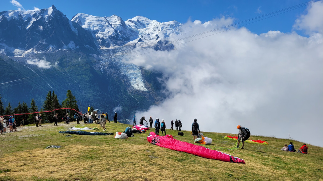 Gleitschirm-Startplatz auf Plan Praz
