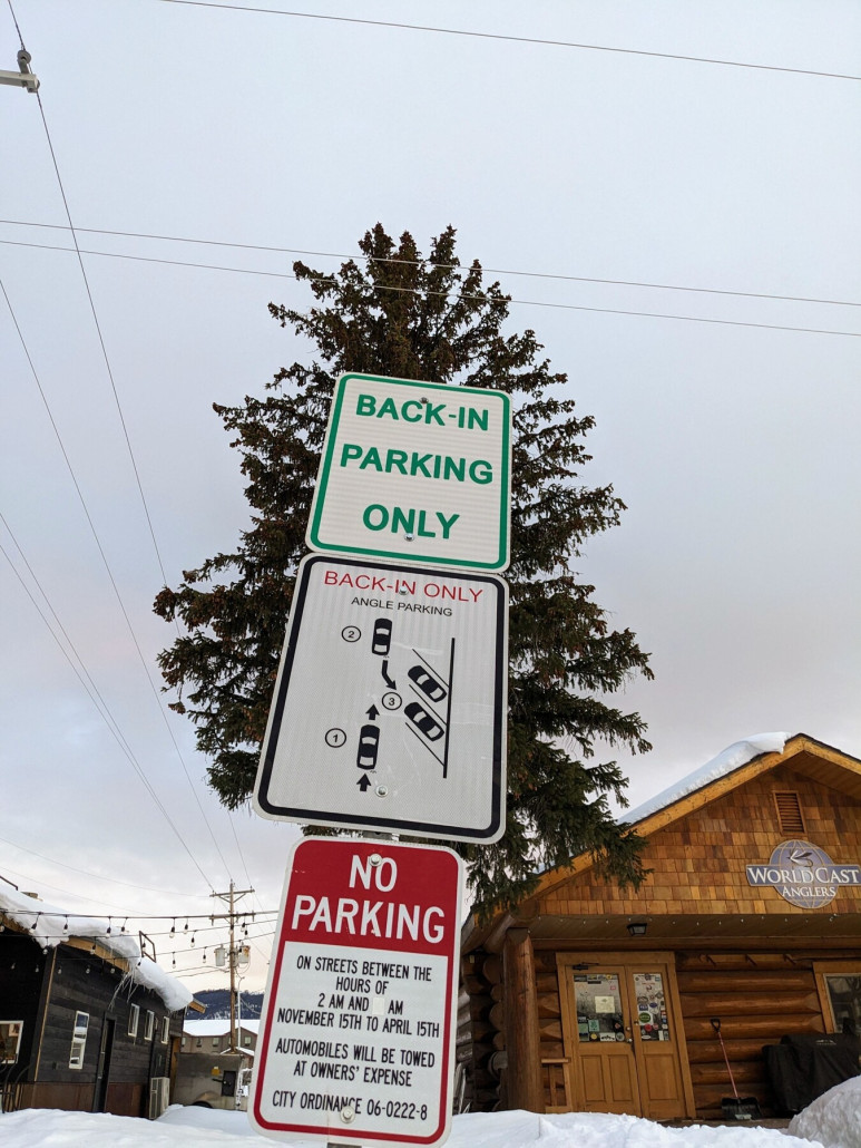 (Mein) bevorzugtes Parking beim Dinner im süssen Städtchen von Ketchum